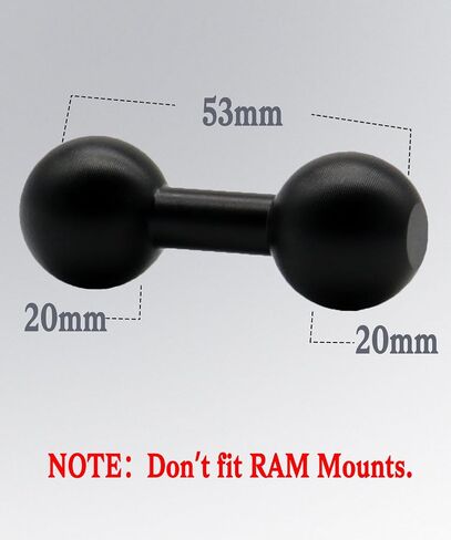 20mm to 20mm Aluminum Ball Mount Extension Connector for Mounting Arms, Metal Extension Dual Ball Adapter in Saudi Arabia