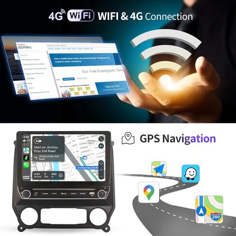 Car Radio for Chevrolet Silverado GMC Sierra 2014-2019 Stereo Replacement with Wireless Carplay Android Auto 10.1 inch Touch Screen Head Unit with GPS Bluetooth 4G WiFi DSP SWC FM/AM/RDS Backup Camera in Saudi Arabia