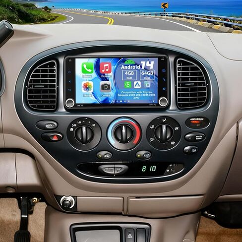 راديو ترقية ستيريو للسيارة Android 14 Double Din لسيارة Toyota Tundra 2000-2006، 4G+64G 7 بوصة شاشة لمس لاسلكية Carplay Android Auto GPS WiFi Bluetooth RDS DSP SWC Mirrorlink Mic كاميرا احتياطية in Saudi Arabia