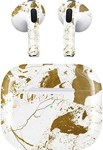 Skinit Decal Audio Skin Compatible with Apple AirPods (3rd Gen, 2021) - Skinit Originally Designed White Scattered Marble Design in Saudi Arabia