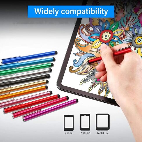100 Pieces Stylus Pen Slim Touch Stylus Universal Capacitive Stylus Digital Pen Compatible with Samsung, Tablet, Most Devices with Capacitive Touch Screen (Multicolor) in Saudi Arabia