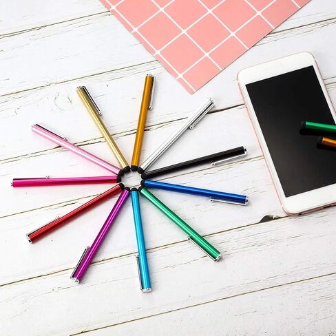100 Pieces Stylus Pen Slim Touch Stylus Universal Capacitive Stylus Digital Pen Compatible with Samsung, Tablet, Most Devices with Capacitive Touch Screen (Multicolor) in Saudi Arabia