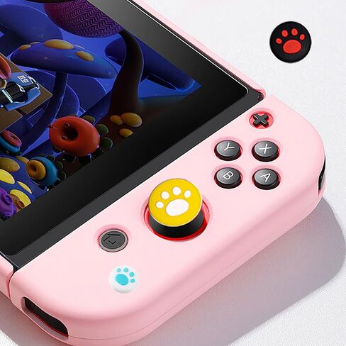غطاء عصا التحكم من السيليكون لـ NS 24 قطعة، أغطية قبضة الإبهام لجهاز تحكم Nintendo Switch/Lite/OLED، يمكن إعادة استخدامها ودمجها بحرية (02) in Kuwait
