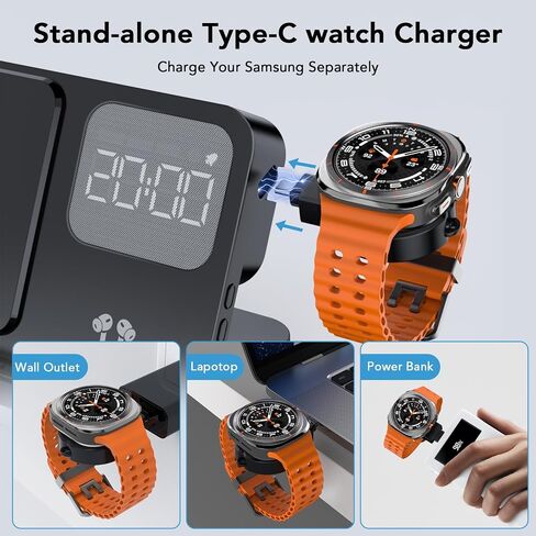 4 in 1 Wireless Charger with Alarm Clock Compatible for Samsung in Kuwait
