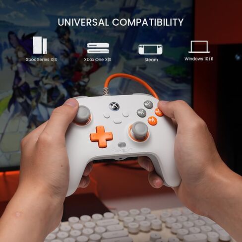 وحدة تحكم سلكية GameSir T7 لأجهزة Xbox Series X|S وXbox One وWindows 10/11، لوحة ألعاب التوصيل والتشغيل مع عصا التحكم بتأثير Hall/مشغل Hall، ومقبس صوت 3.5 مم - أبيض (متجدد) in Kuwait