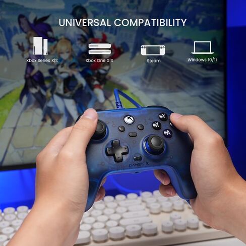 وحدة تحكم سلكية GameSir T7 لأجهزة Xbox Series X|S وXbox One وWindows 10/11، لوحة ألعاب التوصيل والتشغيل مع عصا التحكم بتأثير Hall/مشغل Hall، ومقبس صوت 3.5 مم - أبيض (متجدد) in Kuwait