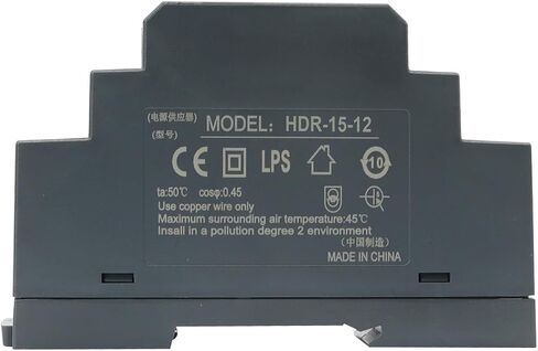 HDR-15-12 12 فولت 1.25 أمبير 15 وات مزود طاقة السكك الحديدية DIN فائق النحافة على شكل خطوة للأتمتة الصناعية (15 وات، 12 فولت 1.25 أمبير) in Kuwait