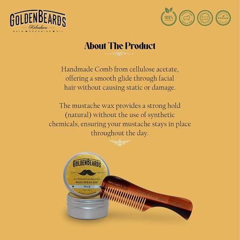 Moustache Wax & Small Comb Get the BEST Moustache Wax KIT with a 2.8 inch Comb at BEST Price! Get this combo ordering these two products! in Saudi Arabia