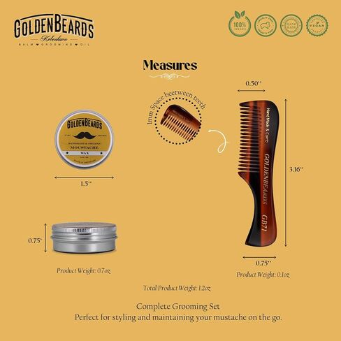 Moustache Wax & Small Comb Get the BEST Moustache Wax KIT with a 2.8 inch Comb at BEST Price! Get this combo ordering these two products! in Saudi Arabia