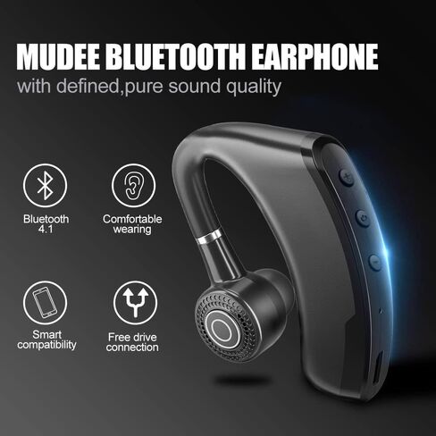 Wireless Earbuds,25 Hours Talktime Wireless Mono Bluetooth Headset with HD Microphone CVC8.0 Bluetooth Headphone Noise Reduction 270 ° Rotatable for Working/Driving in Saudi Arabia