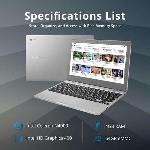 سامسونج XE310XBA-K02US كروم بوك 4 نظام التشغيل 11.6 بوصة اتش دي انتل سيليرون معالج N4000 4 جيجا رام 64 جيجا eMMC جيجابت واي فاي in Kuwait