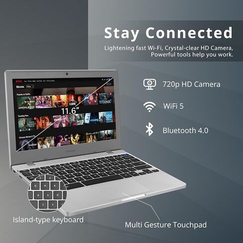 سامسونج XE310XBA-K02US كروم بوك 4 نظام التشغيل 11.6 بوصة اتش دي انتل سيليرون معالج N4000 4 جيجا رام 64 جيجا eMMC جيجابت واي فاي in Kuwait