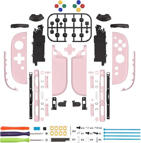 eXtremeRate DIY Replacement Shell (D-Pad Ver) Buttons for Joycon 2, Custom Full Set Housing + Decorative Strips + Middle Bracket + Buttons for Nintendo Switch 2 Controller - Deluxe Version - Black in Saudi Arabia