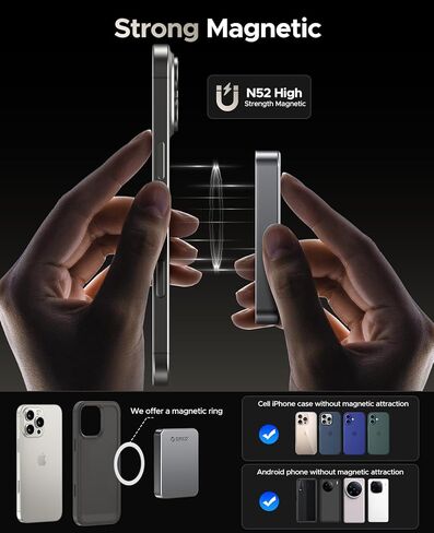 ORICO 512GB Magnetic External SSD Up to 2000MB/s, External Solid State Drive Compatible with iPhone 17 16 15 Pro Max + USB C Female to Lightning Male for iPhone 14 13 11 12 Pro Max K20 in Saudi Arabia