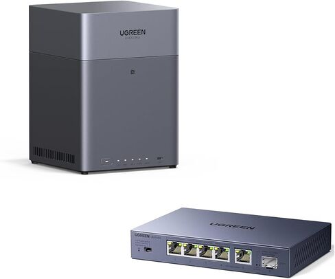 UGREEN NASync DH4300 Plus حزمة NAS لسطح المكتب ذات 4 فتحات مع محول 2.5 جيجابايت in Saudi Arabia