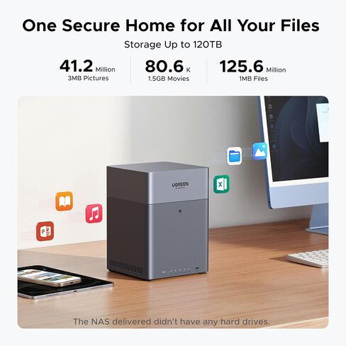 UGREEN NASync DH4300 Plus حزمة NAS لسطح المكتب ذات 4 فتحات مع محول 2.5 جيجابايت in Saudi Arabia