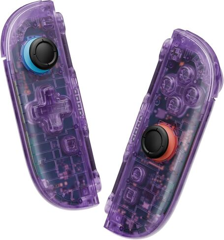 eXtremeRate DIY Replacement Shell (D-Pad Ver) Buttons for Joycon 2, Custom Full Set Housing + Decorative Strips + Middle Bracket + Buttons for Nintendo Switch 2 - Deluxe Version - Clear Atomic Purple in Saudi Arabia