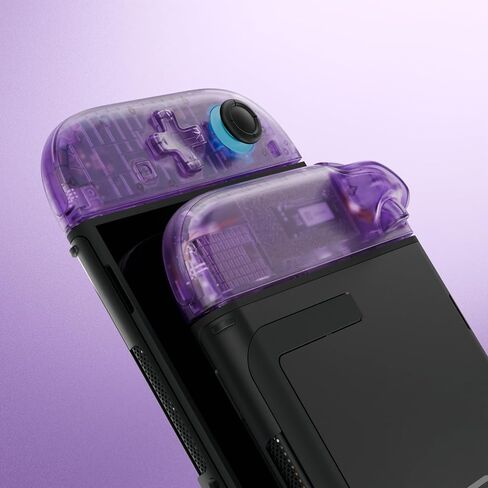 eXtremeRate DIY Replacement Shell (D-Pad Ver) Buttons for Joycon 2, Custom Full Set Housing + Decorative Strips + Middle Bracket + Buttons for Nintendo Switch 2 - Deluxe Version - Clear Atomic Purple in Saudi Arabia
