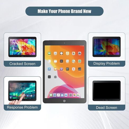 شاشة LCD متوافقة مع iPad 7th 8th 9th Gen A2197 A2198 A2200 A2270 A2428 10.2 بوصة شاشة LCD تعمل باللمس مع أدوات (LCD فقط، لا تشمل محول رقمي يعمل باللمس) in Saudi Arabia