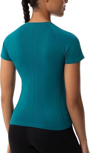 Seamless Short Sleeve Workout Shirts for Women Breathable Running Workout Tops Athletic Gym Yoga Basic Shirts in Saudi Arabia
