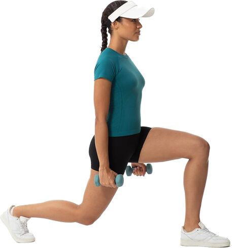 Seamless Short Sleeve Workout Shirts for Women Breathable Running Workout Tops Athletic Gym Yoga Basic Shirts in Saudi Arabia
