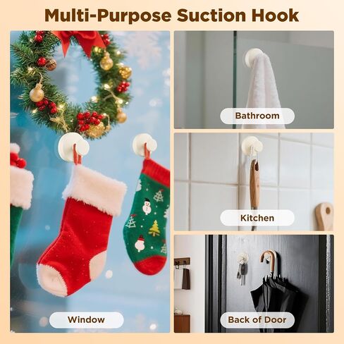 OUTXE Wreath Hanger for Front Door, Heavy Duty Suction Cup Reef Hook for Glass Window/Over Door/Outdoor, Christmas/Thanksgiving/Halloween/July 4th/Easter/Valentine/Winter/Fall/Summer/Spring (2 Pack) in Saudi Arabia