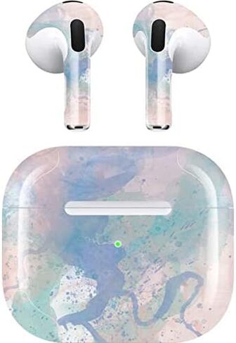 Skinit Decal Audio Skin Compatible with Apple AirPods (3rd Gen, 2021) - Skinit Originally Designed Rose Quartz & Serenity Splatter Design in Saudi Arabia