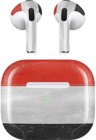 Skinit Decal Audio Skin Compatible with Apple AirPods (3rd Gen, 2021) - Skinit Originally Designed Yemen Flag Distressed Design in Saudi Arabia