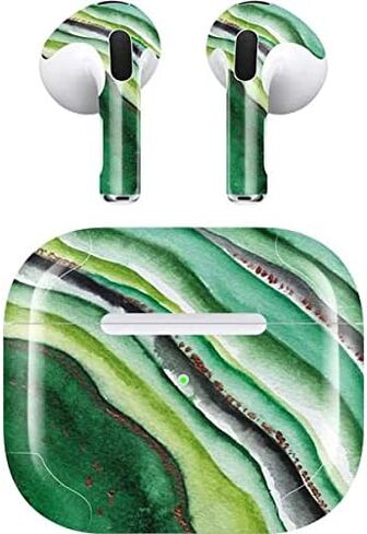 Skinit Decal Audio Skin Compatible with Apple AirPods (3rd Gen, 2021) - Skinit Originally Designed Kiwi Watercolor Geode Design in Saudi Arabia