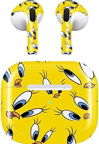 Skinit Decal Audio Skin Compatible with Apple AirPods (3rd Gen, 2021) - Officially Licensed Warner Bros Tweety Bird Super Sized Pattern Design in Saudi Arabia