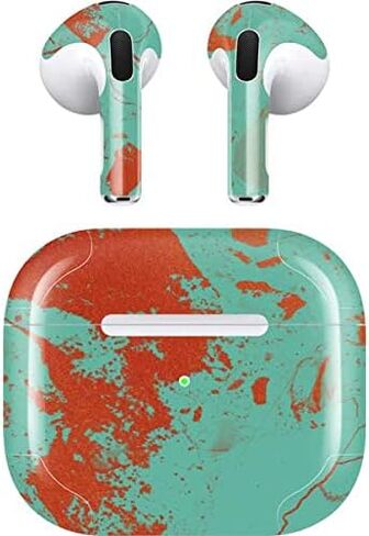 غلاف صوتي من Skinit متوافق مع Apple AirPods (الجيل الثالث، 2021) - تصميم Skinit الأصلي باللونين الفيروزي والبرتقالي in Saudi Arabia