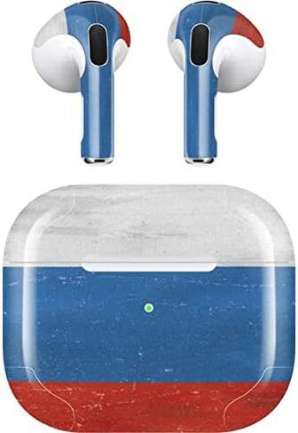 غلاف صوتي من Skinit متوافق مع Apple AirPods (الجيل الثالث، 2021) - تصميم Skinit الأصلي بتصميم العلم الروسي المتعثر in Saudi Arabia