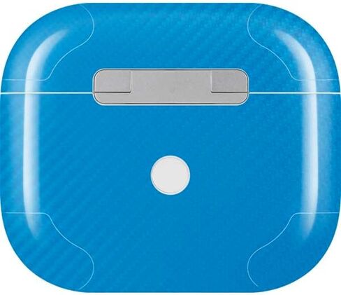 Skinit Decal Audio Skin Compatible with Apple AirPods (3rd Gen 2021) - Blue Carbon Fiber Specialty Texture Material Design in Saudi Arabia
