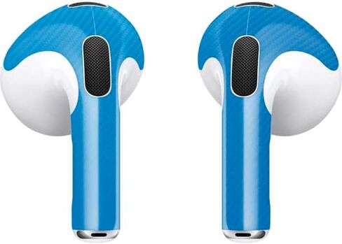 Skinit Decal Audio Skin Compatible with Apple AirPods (3rd Gen 2021) - Blue Carbon Fiber Specialty Texture Material Design in Saudi Arabia