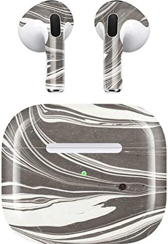 غلاف صوتي من Skinit متوافق مع Apple AirPods (الجيل الثالث، 2021) - تصميم Skinit الأصلي من الرخام الرمادي in Saudi Arabia
