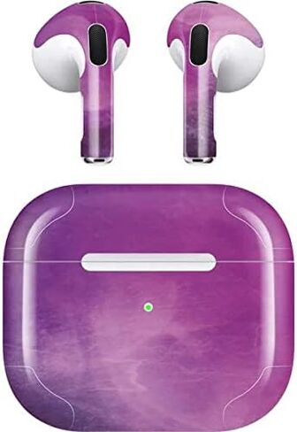 Skinit Decal Audio Skin Compatible with Apple AirPods (3rd Gen, 2021) - Skinit Originally Designed Purple Space Marble Design in Saudi Arabia