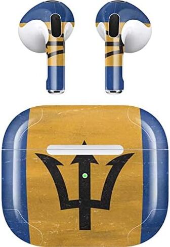 Skinit Decal Audio Skin Compatible with Apple AirPods (3rd Gen, 2021) - Skinit Originally Designed Barbados Flag Distressed Design in Saudi Arabia