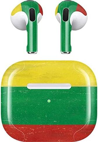 Skinit Decal Audio Skin Compatible with Apple AirPods (3rd Gen, 2021) - Skinit Originally Designed Lithuania Flag Distressed Design in Saudi Arabia