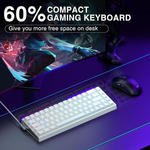 لوحة مفاتيح الألعاب Aula Hero 68 HE 60% سلكية، لوحة مفاتيح مغناطيسية بتأثير Hall مع تشغيل قابل للتعديل، وضع التشغيل السريع، معدل الاقتراع 8 كيلو هرتز، زمن الوصول 0.125 مللي ثانية، أغطية مفاتيح PBT، إضاءة خلفية RGB (متجددة) in Saudi Arabia