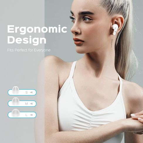 Beleth Earset Pro1 Wireless Earbuds Bluetooth 5.4 Headphones, Dual Connectivity, 50H Playtime, ENC/ANC Noise Cancelling, Deep Bass, LED Display, Wireless Charging Case – White in Saudi Arabia