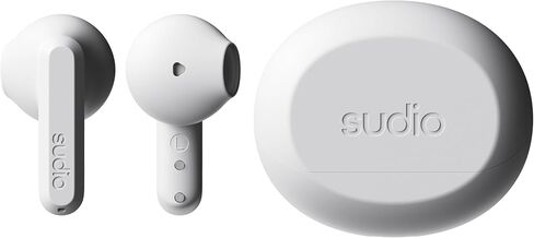 سماعات أذن لاسلكية Sudio A3 طوال اليوم - وقت تشغيل 25 ساعة، بلوتوث 5.4، مقاومة للعرق والرذاذ، صوت متوازن، مكالمات واضحة مع ميكروفونات محسّنة، شحن USB-C، مصنوعة من البلاستيك المعاد تدويره (أبيض) in Kuwait