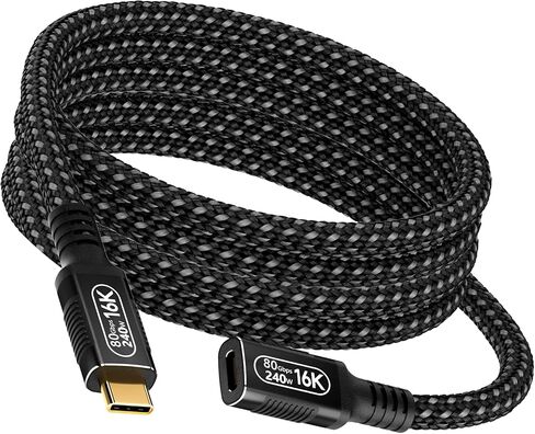 6.6ft/2m USB C Extension Cable- Compatible with Thunderbolt 5/4/3 & USB5/USB4- Male to Female Extender, Supports 16K/8K Display, PD 240W Charging, 80Gbps Data Transfer,for M_acBook,eGPU, SSD, Laptop in Saudi Arabia