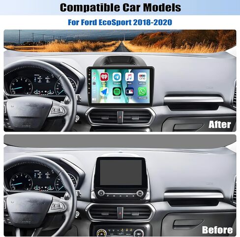 2GB+64GB Car Stereo Radio for Ford EcoSport 2018 2019 2020 with Wireless CarPlay Android Auto 10" Touch Screen Radio Android 13 Head Unit with GPS Navigation Bluetooth WiFi RDS FM Mirror Link in Saudi Arabia