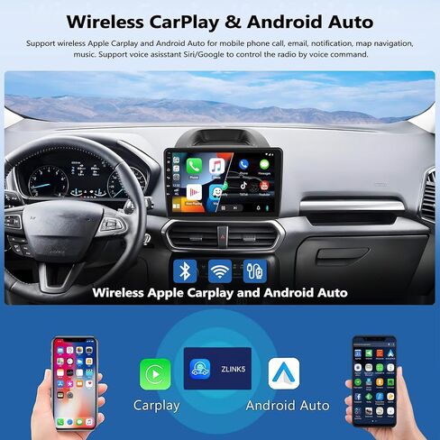 2GB+64GB Car Stereo Radio for Ford EcoSport 2018 2019 2020 with Wireless CarPlay Android Auto 10" Touch Screen Radio Android 13 Head Unit with GPS Navigation Bluetooth WiFi RDS FM Mirror Link in Saudi Arabia