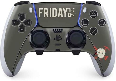 غلاف Skinit المخصص للألعاب متوافق مع وحدة تحكم PS5 DualSense Edge Pro - مرخص رسميًا من Warner Bros Friday The 13th Jason Voorhees Pattern Design in Kuwait