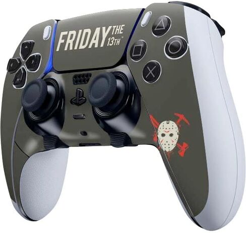 غلاف Skinit المخصص للألعاب متوافق مع وحدة تحكم PS5 DualSense Edge Pro - مرخص رسميًا من Warner Bros Friday The 13th Jason Voorhees Pattern Design in Kuwait