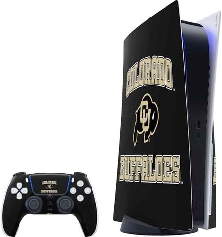 Skinit Decal Gaming Skin Compatible with PS5 Bundle - Officially Licensed University of Colorado CU Logo on Black Design in Saudi Arabia