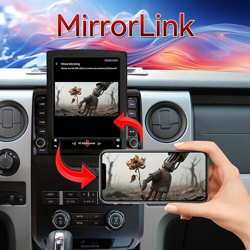 9.7" Android 14 Car Radio Compatible with Ford F150 2009 2010 2011 2012 Manual AC Upgrade, Car Stereo Replacement Wireless CarPlay & Android Auto, WiFi/BT/FM/SWC/GPS/1080P AHD Backup Camera/2+64G in Kuwait