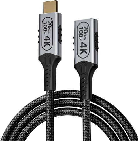 كابل تمديد USB C بطول 6.6 أقدام، كابل تمديد USB c 3.2 للشحن بقوة 100 واط، سرعة عالية 20 جيجا بايت في الثانية لنقل البيانات/فيديو 4K usbc أنثى إلى usbc ذكر متوافق مع Thunderbolt 4/3 in Kuwait