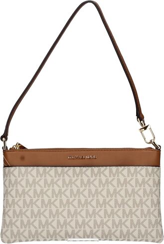 Michael Kors Jet Set Medium Top Zip Convertible Wristlet, Vanilla/Acorn in Saudi Arabia